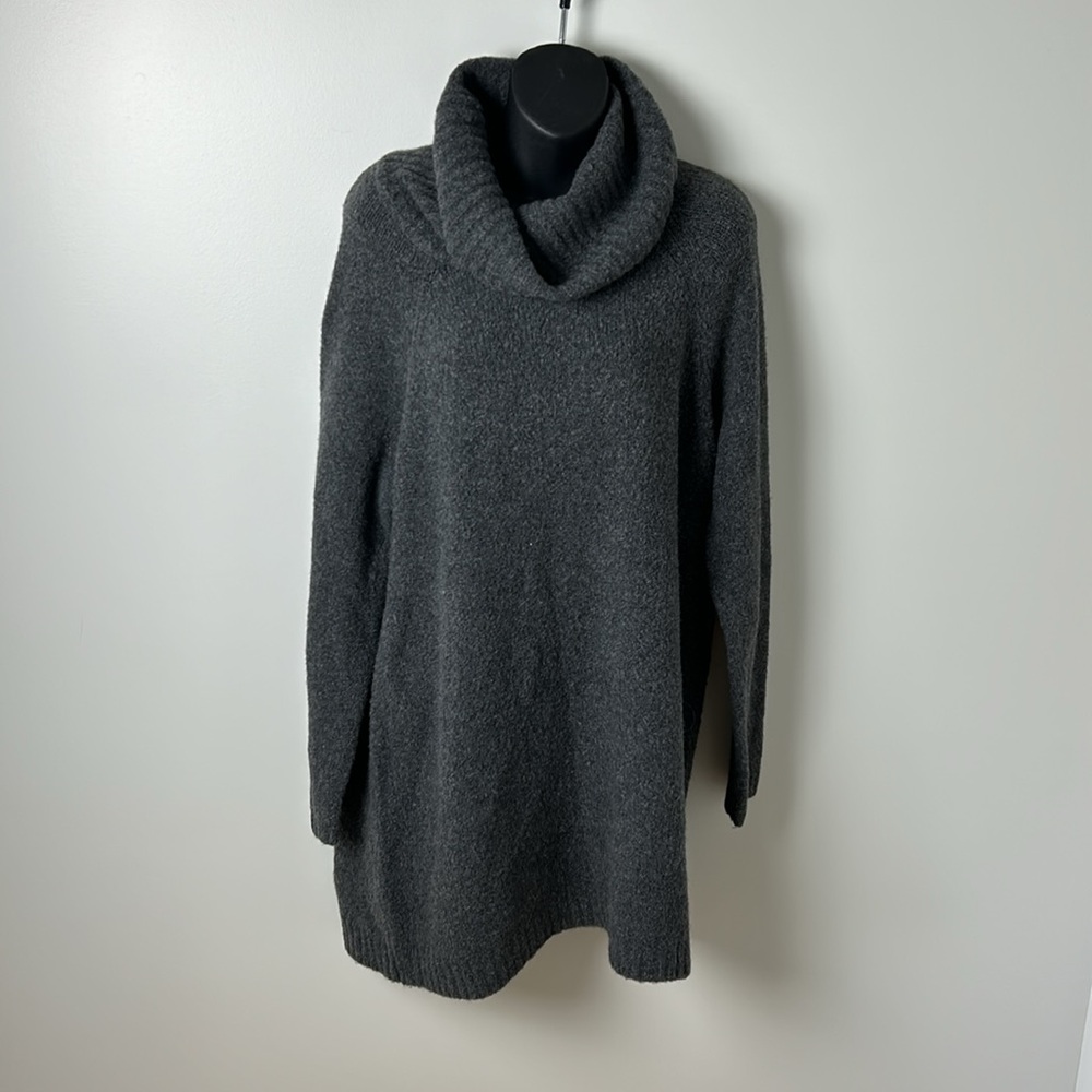 Soft Joie Cable Turtleneck Sweater Gray Size L Tunic/ Dress